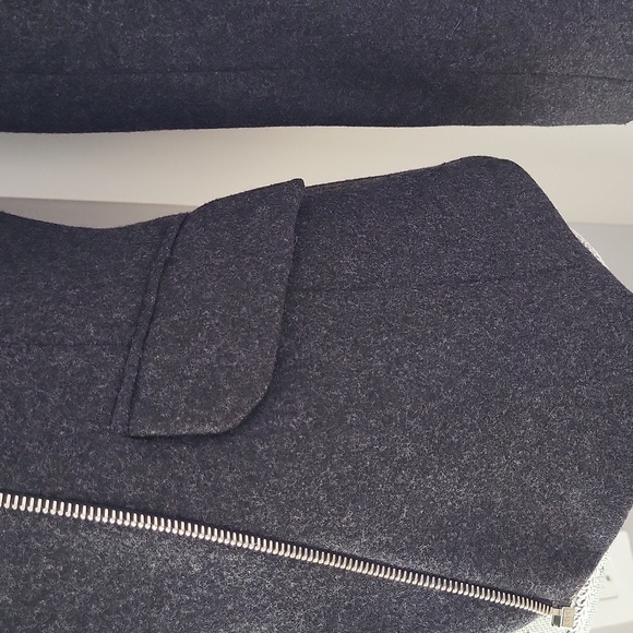 Franco Mirabelli Gray Jacket with Asymmetrical Zipper - Picture 7 of 10